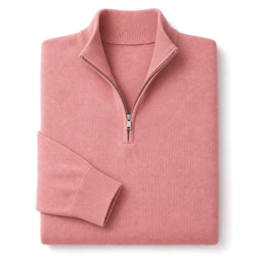 Benedict | Quarter Zip Sweater Mock Neck Slim Fit – Product Photo
