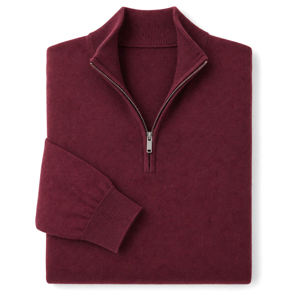 Benedict | Quarter Zip Sweater Mock Neck Slim Fit – Product Photo