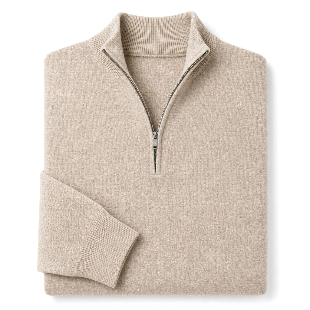 Benedict | Quarter Zip Sweater Mock Neck Slim Fit – Product Photo