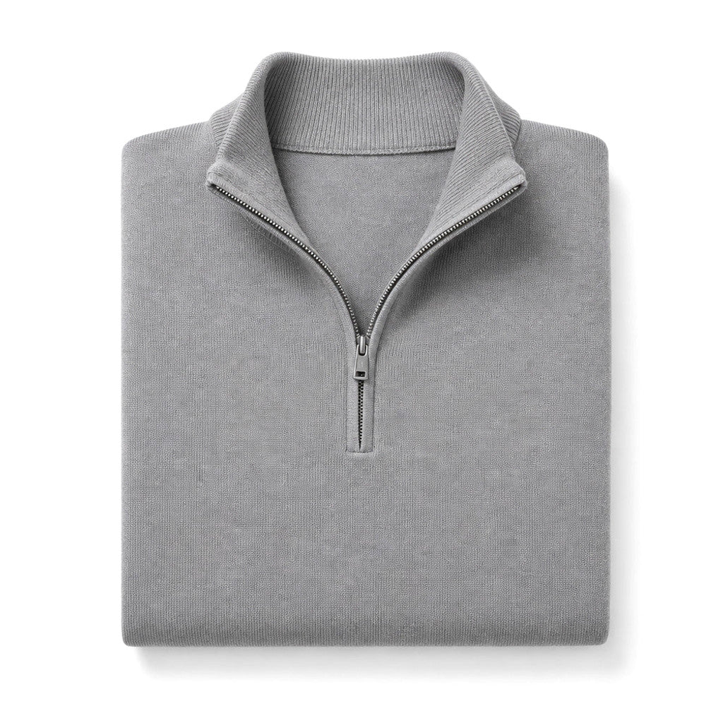 Benedict | Quarter Zip Sweater Mock Neck Slim Fit – Product Photo