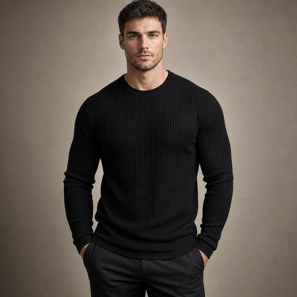 Bentley | Cardigan Ribbed Knit Slim Fit in Black – Premium Editorial