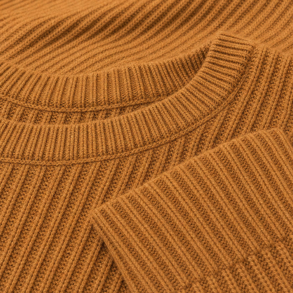 Bentley | Cardigan Ribbed Knit Slim Fit Brown – Fabric and Detail Close-Up