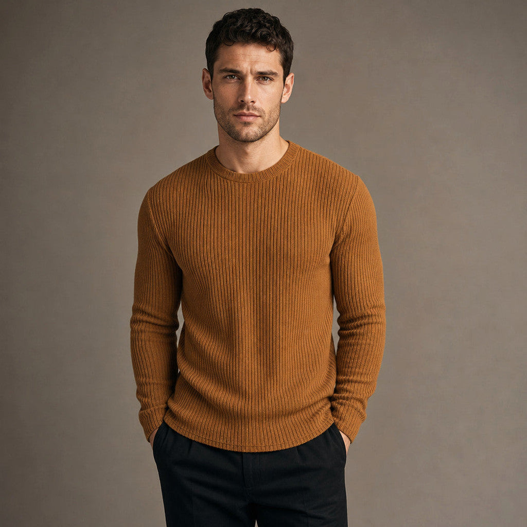 Bentley | Cardigan Ribbed Knit Slim Fit in Brown – Premium Editorial