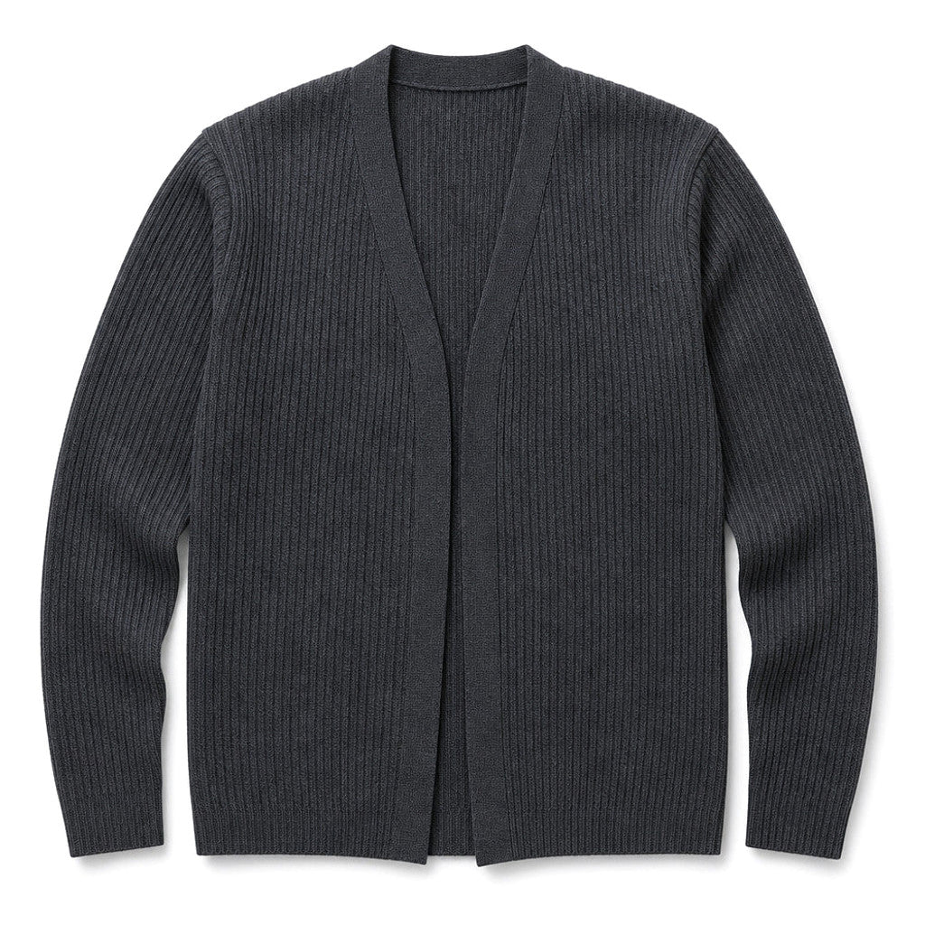 Bentley | Cardigan Ribbed Knit Slim Fit Grey – Product Photo