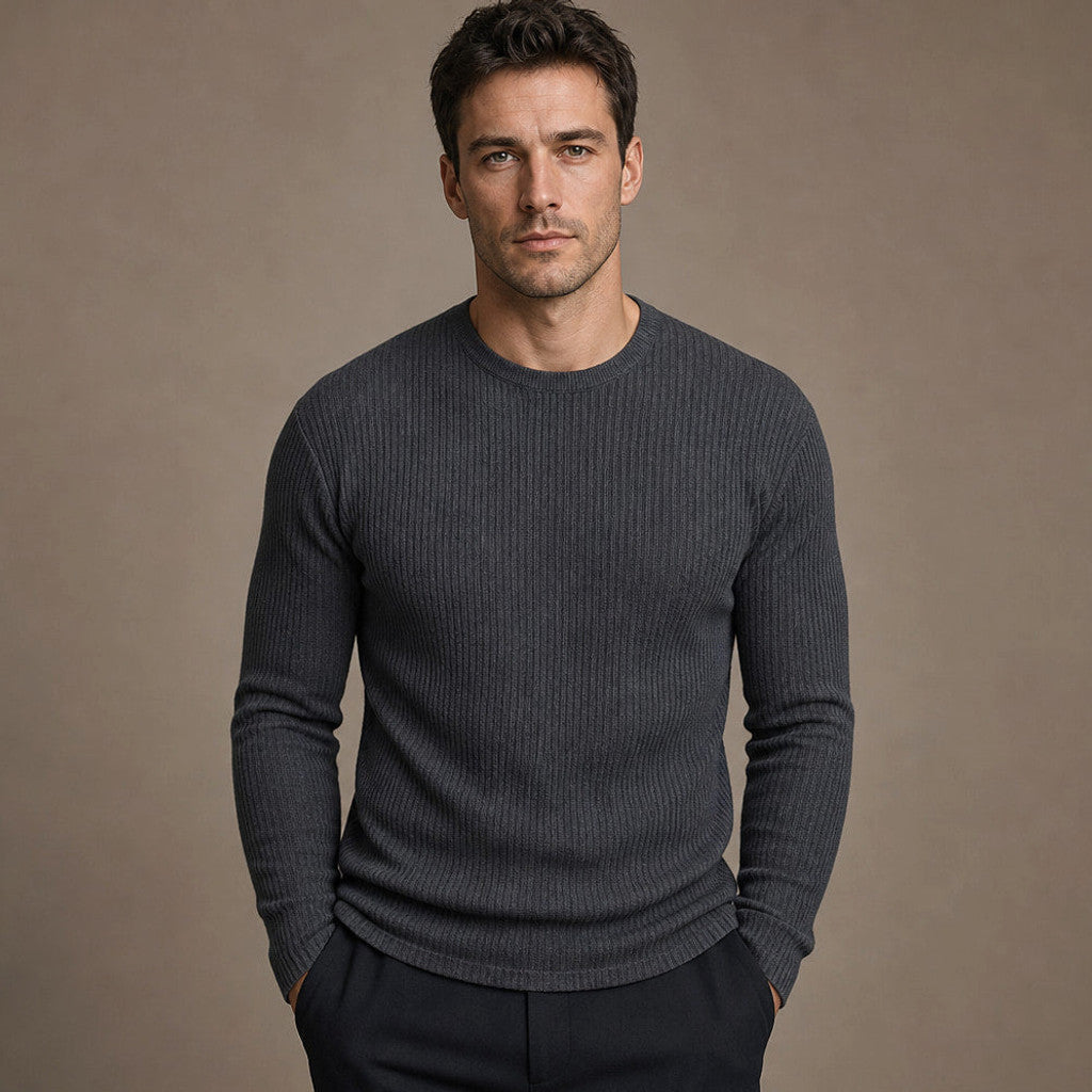 Bentley | Cardigan Ribbed Knit Slim Fit in Grey – Premium Editorial