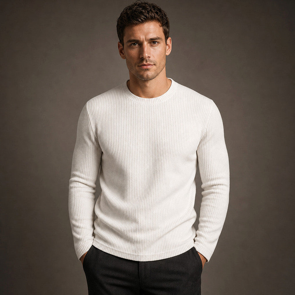 Bentley | Cardigan Ribbed Knit Slim Fit in White – Premium Editorial