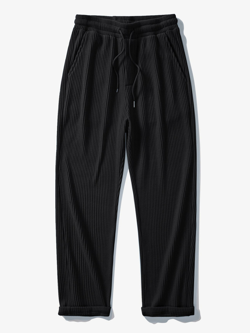 Vestren | Matching Set Striped Knit Polo Waffle Drawstring Pant