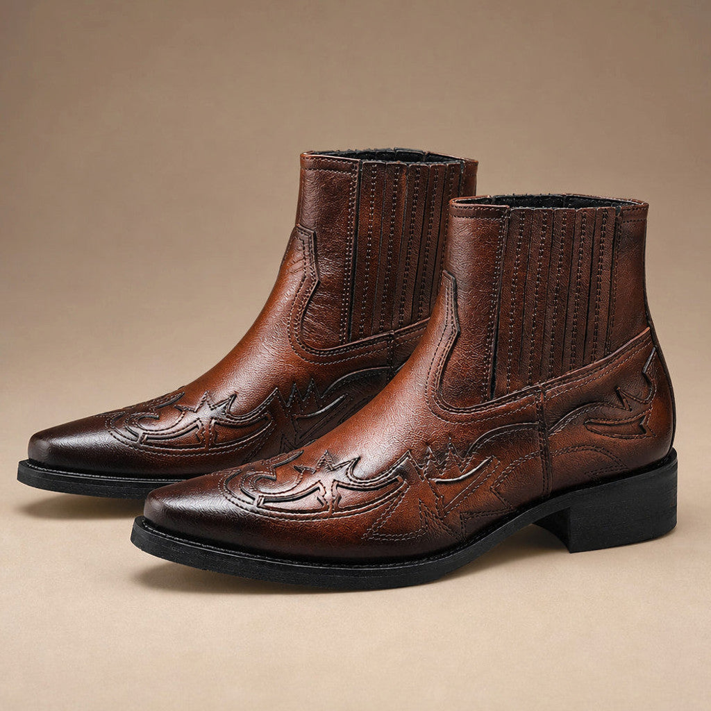 Blenox | Chukka Boots Leather Cushioned Insole Cognac Brown – Product Photo