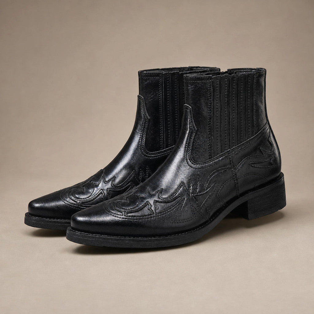 Blenox | Chukka Boots Leather Cushioned Insole Obsidian Black – Product Photo