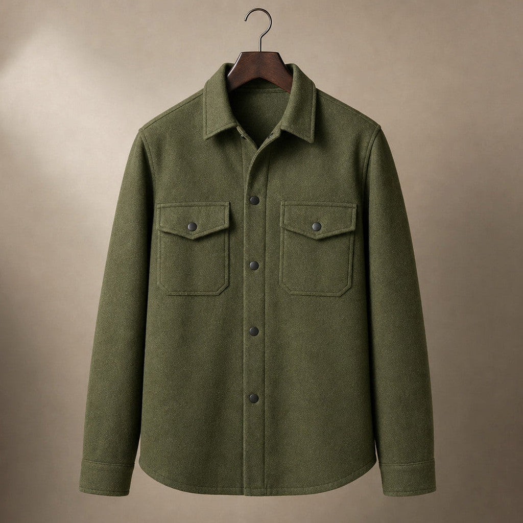 Bleron | Overshirt Jacket Brushed Relaxed Fit Green – Product Photo