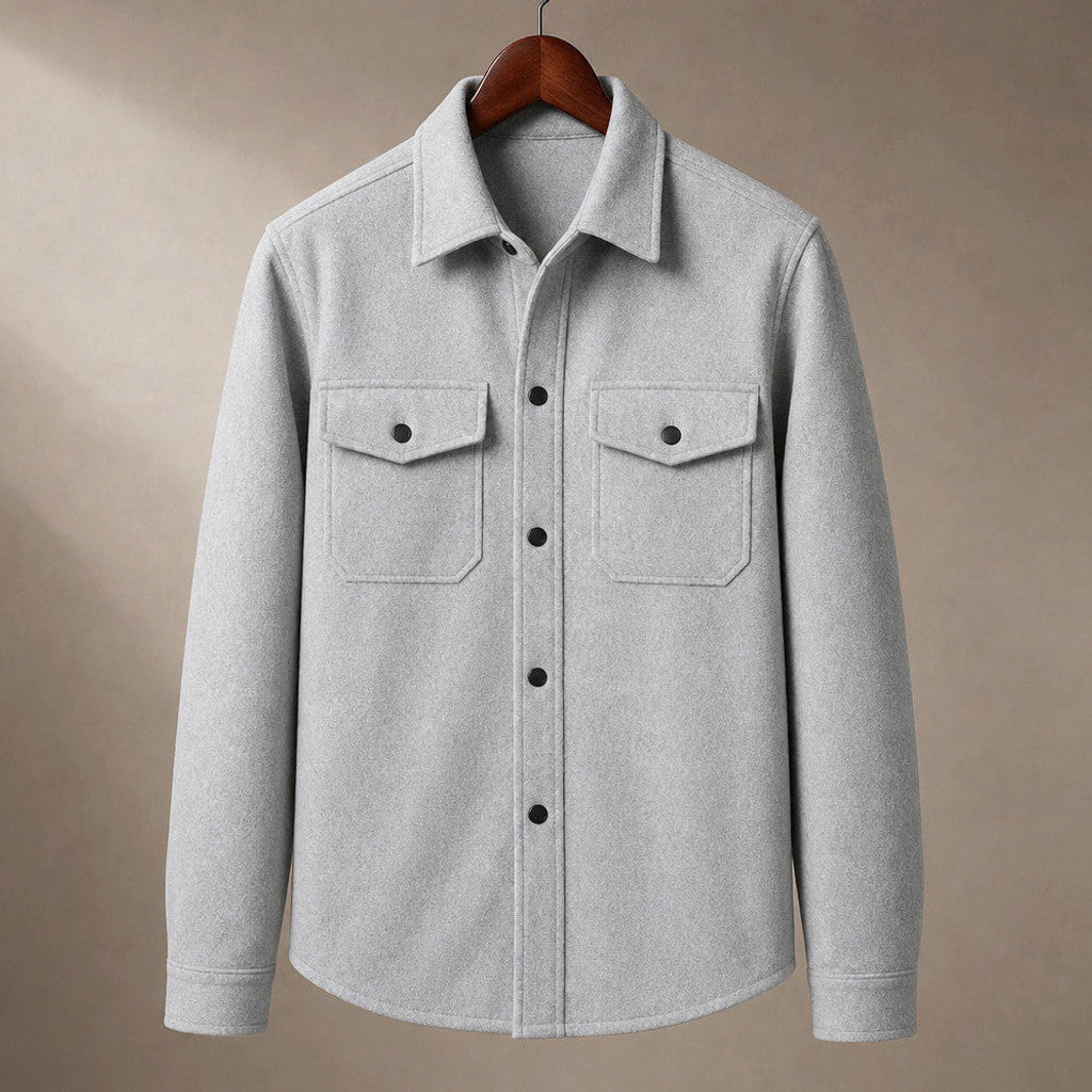 Bleron | Overshirt Jacket Brushed Relaxed Fit Grey – Product Photo