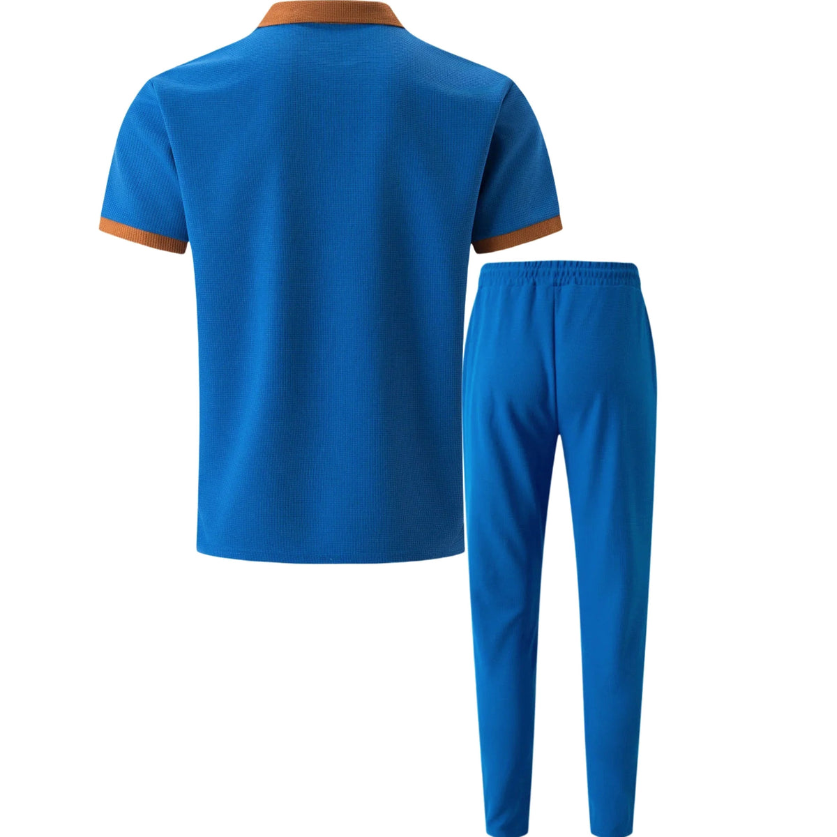 Falcren | Matching Set Waffle Knit Polo Straight-Leg Trousers