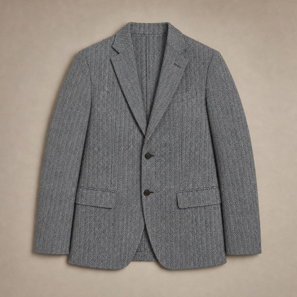 Bolex | Herringbone Blazer Regular Fit Grey – Flat Lay Product Photo