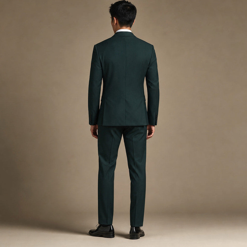 Bolner | Three Piece Suit One Button Green Green – Side Angle View