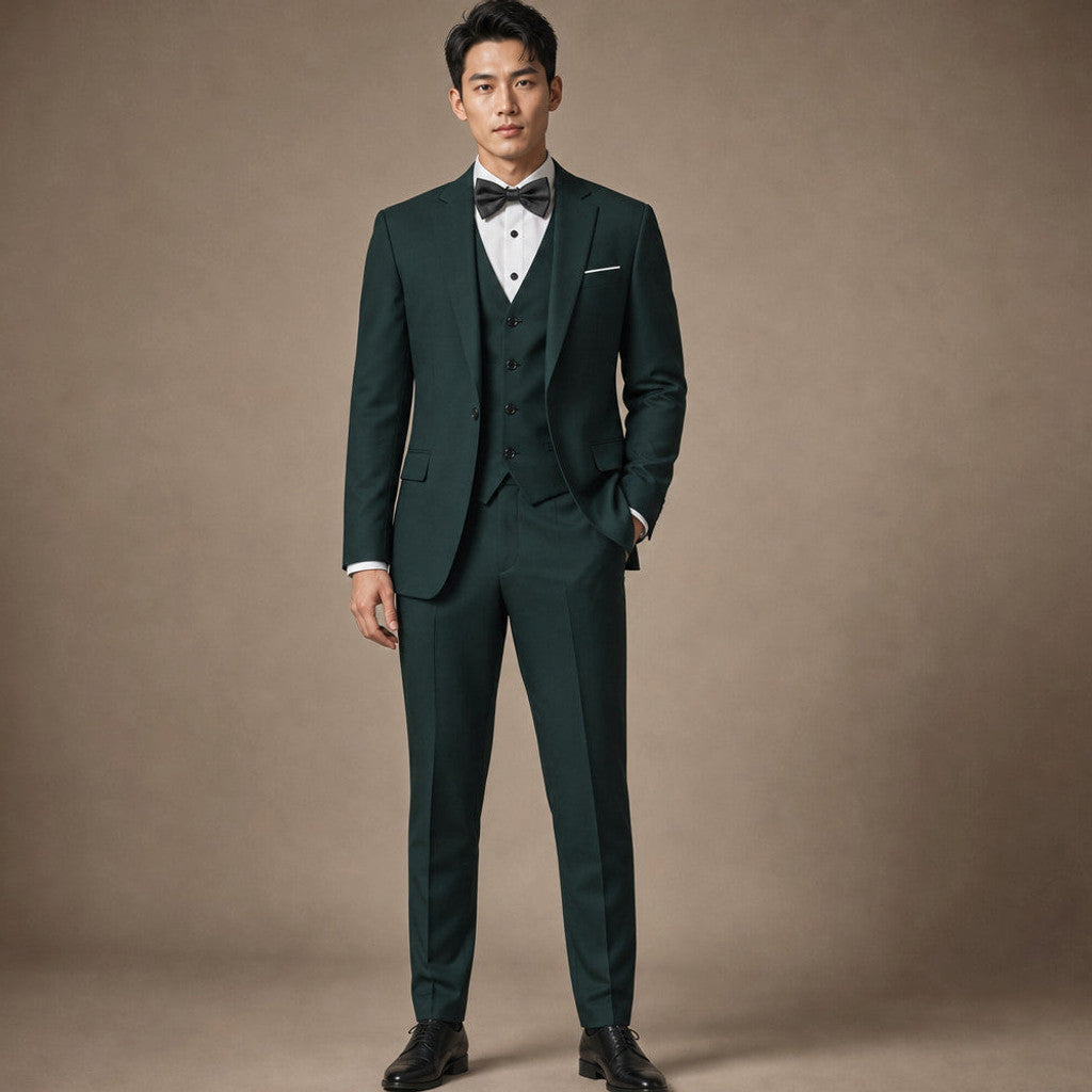 Bolner | Three Piece Suit One Button Green in Green – Premium Editorial