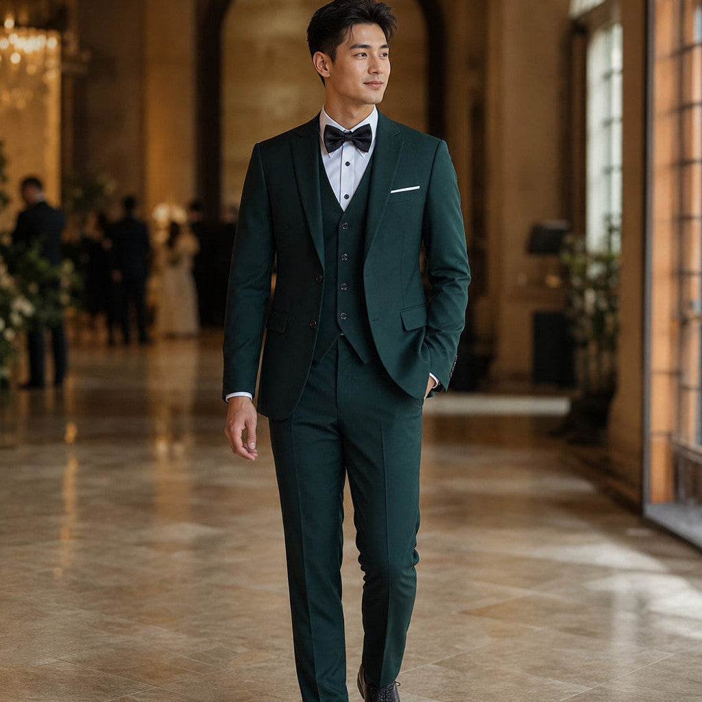 Bolner | Three Piece Suit One Button Green Green – Styled Editorial Shot