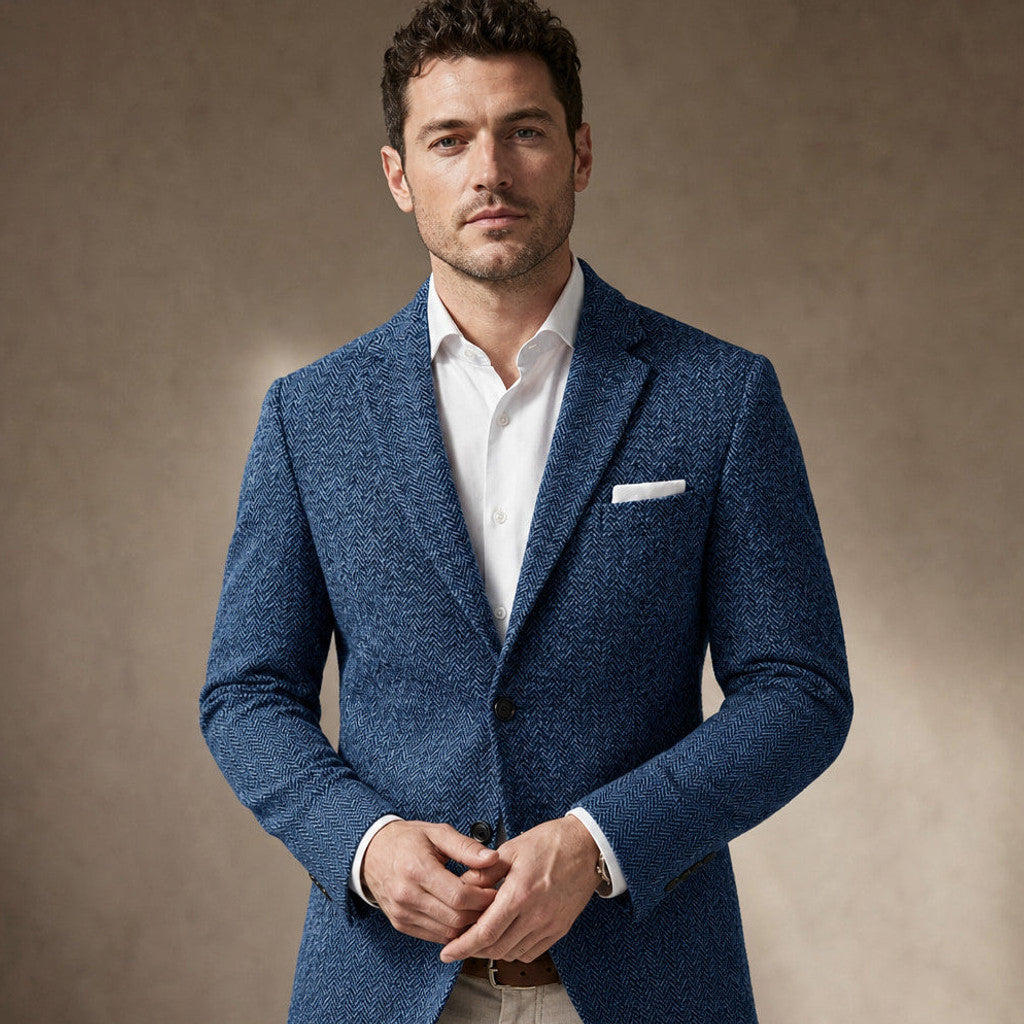 Bracken | Herringbone Blazer Slim Fit Blue – Product Photo