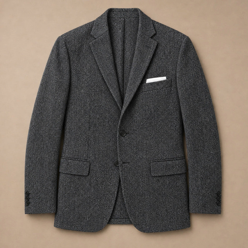 Bracken | Herringbone Blazer Slim Fit Dark Gray – Flat Lay Product Photo