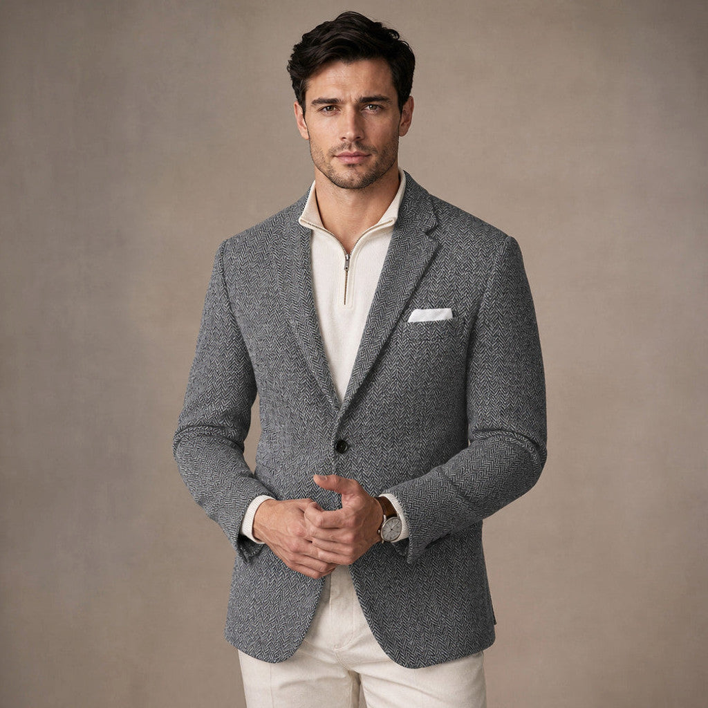 Bracken | Herringbone Blazer Slim Fit Grey – Product Photo