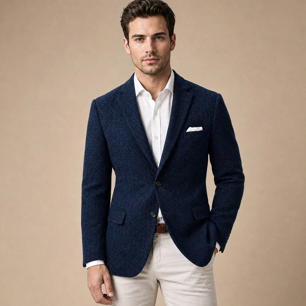 Bracken | Herringbone Blazer Slim Fit Navy – Product Photo