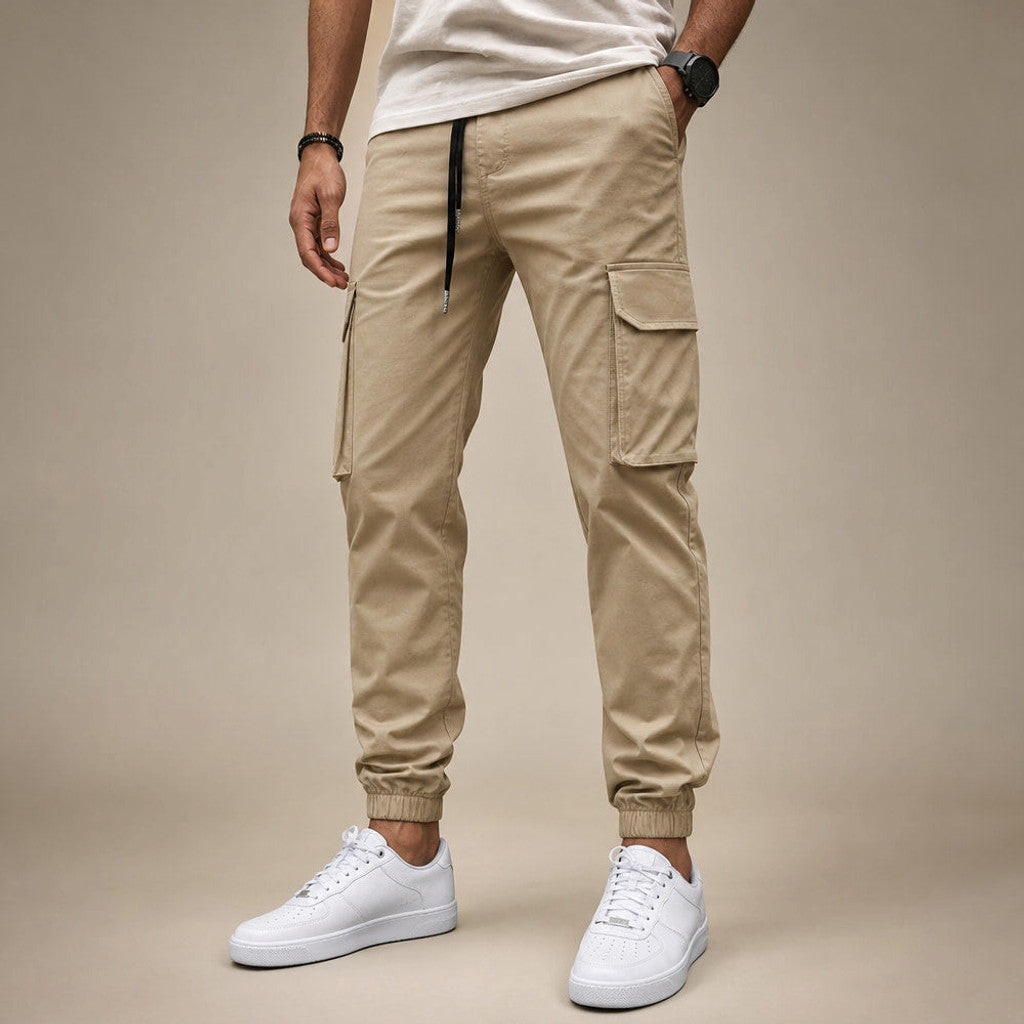 Brackley | Cargo Pants Tapered Jogger in Beige – Premium Editorial