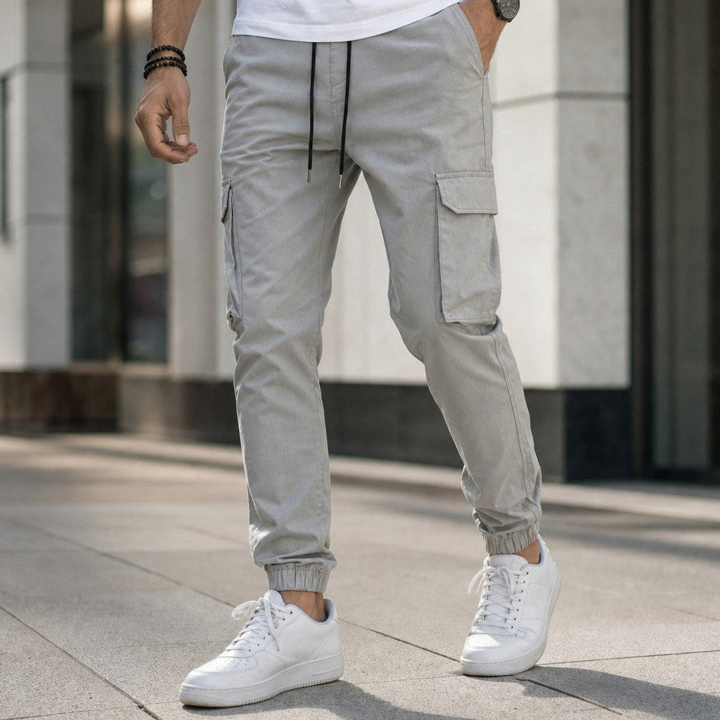 Brackley | Cargo Pants Tapered Jogger Grey – Styled Editorial Shot