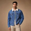 Bradford | Denim Jacket Sherpa Collar Fleece Lined Blue – Product Photo