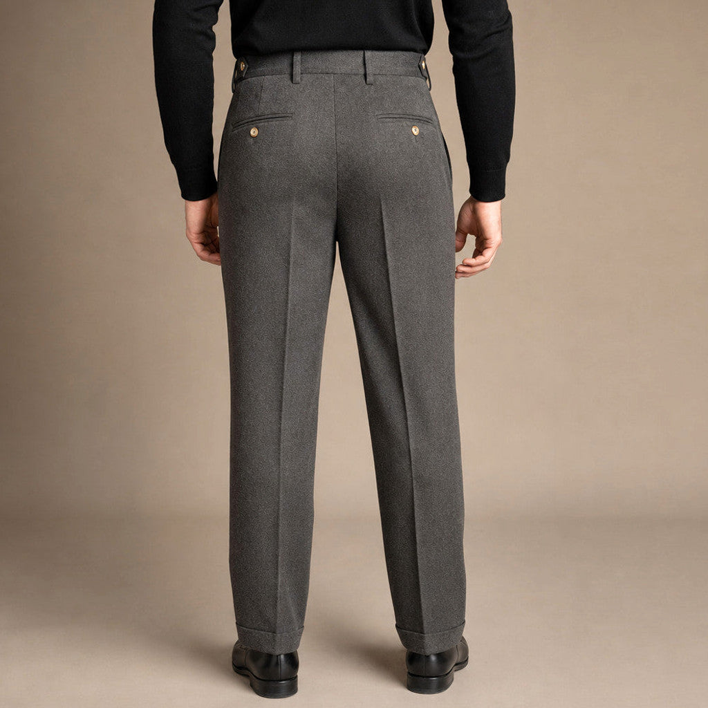 Bralon | Dress Trousers Stretch Cotton Twill Grey – Full Look