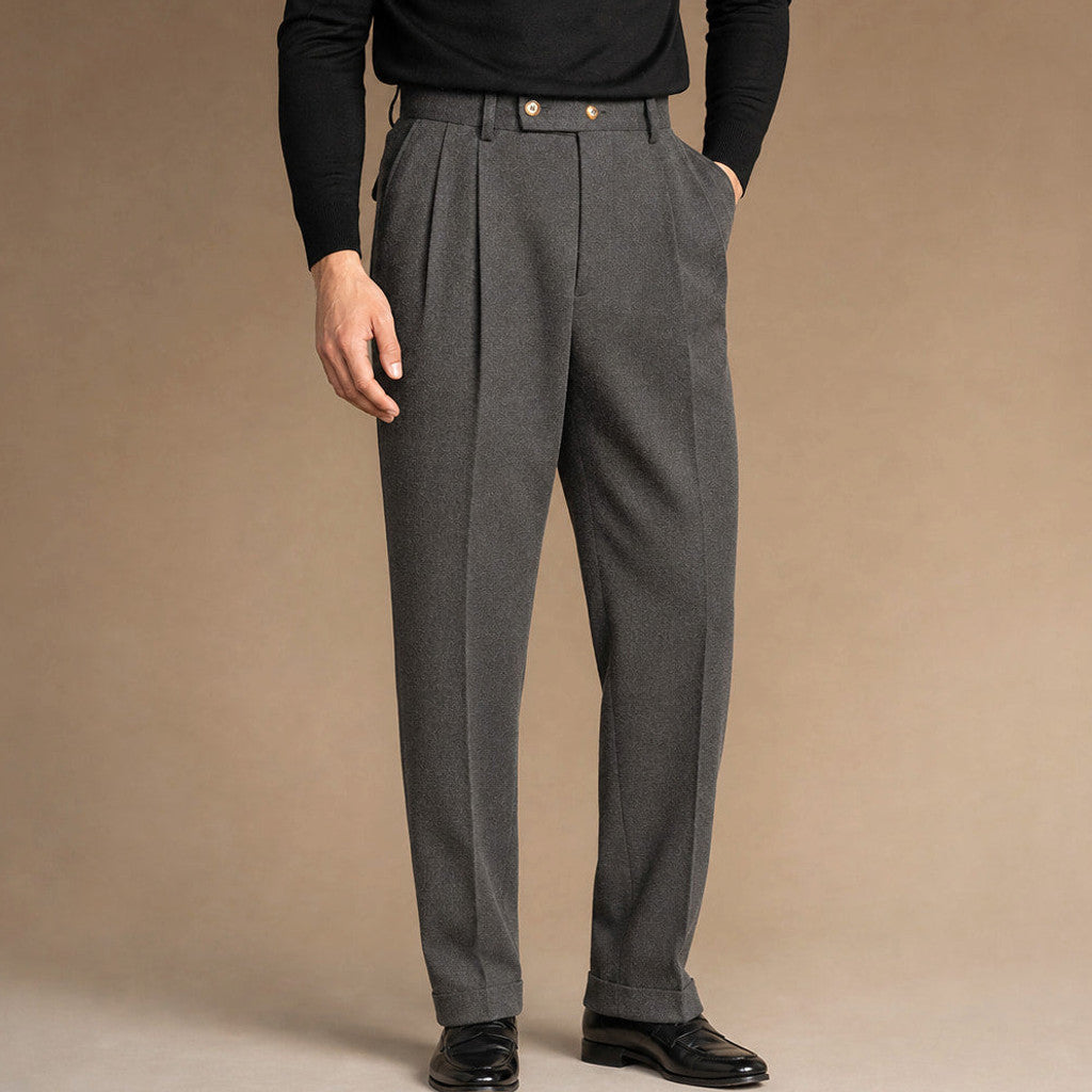 Bralon | Dress Trousers Stretch Cotton Twill Grey – Product Photo