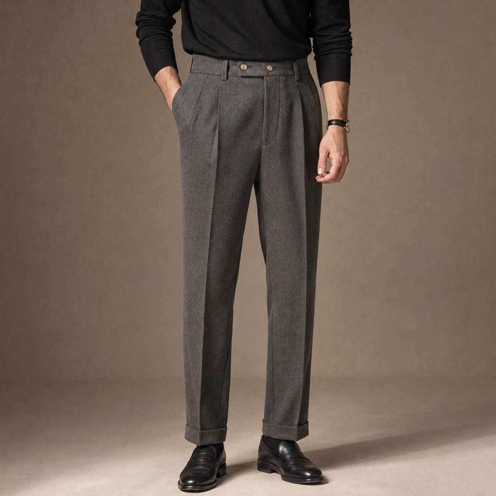Bralon | Dress Trousers Stretch Cotton Twill in Grey – Premium Editorial