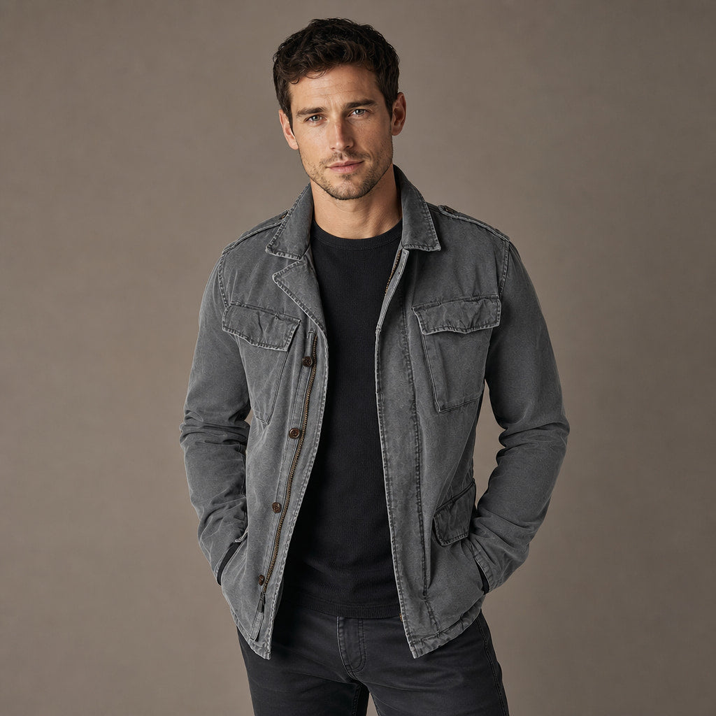 Field Jacket Multi-Pocket Vintage Utility Grey – Product Photo