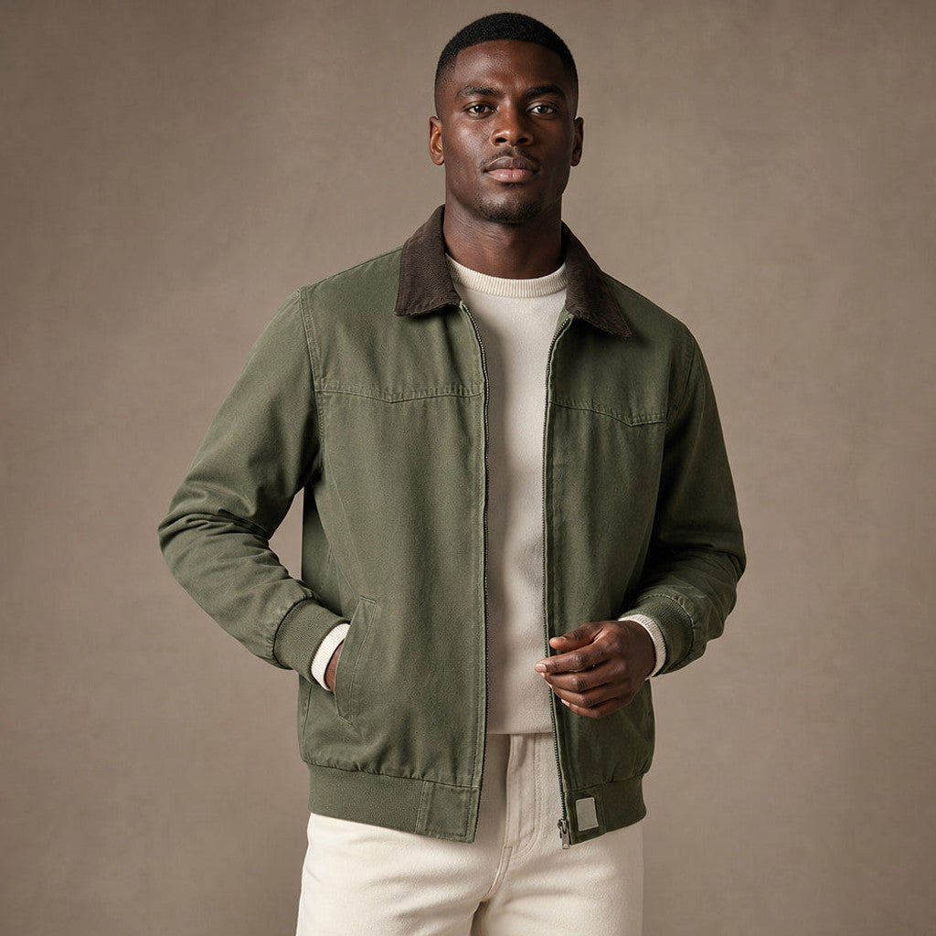 Briex | Work Jacket Cotton Blend Relaxed Fit Green – Product Photo