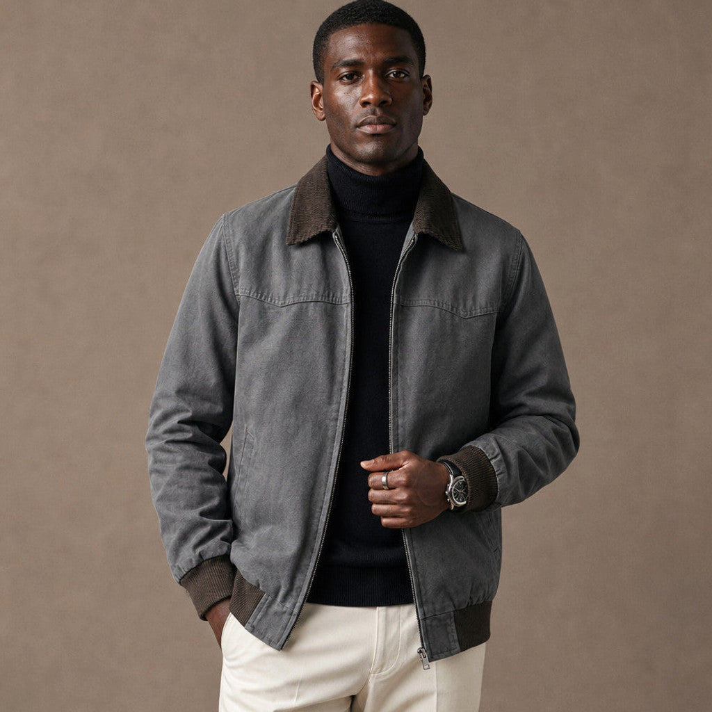 Briex | Work Jacket Cotton Blend Relaxed Fit Grey – Product Photo