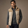 Brinex | Puffer Vest Quilted Stand Collar Beige – Product Photo