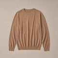 Broderick | Crewneck Jumper Contrast Piping Camel – Product Photo