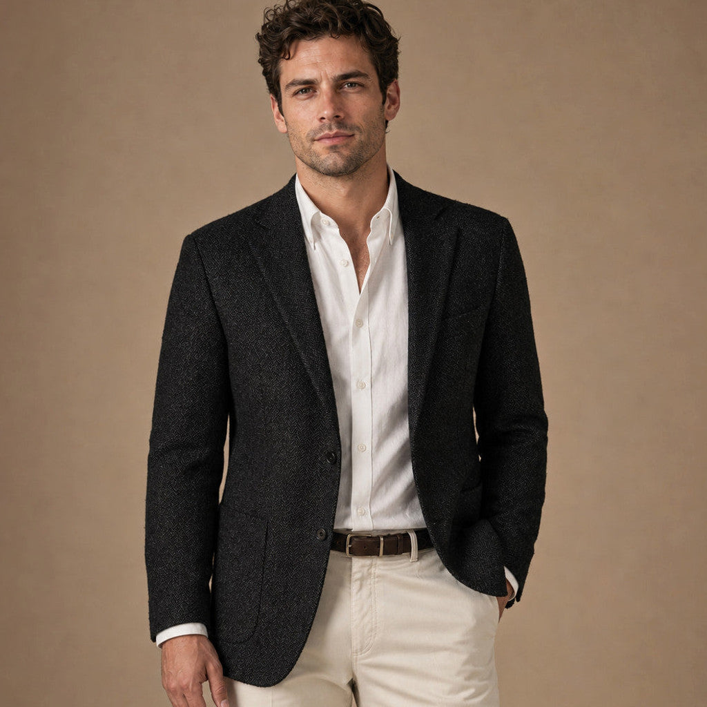 Bronor | Herringbone Blazer Regular Fit Black – Product Photo