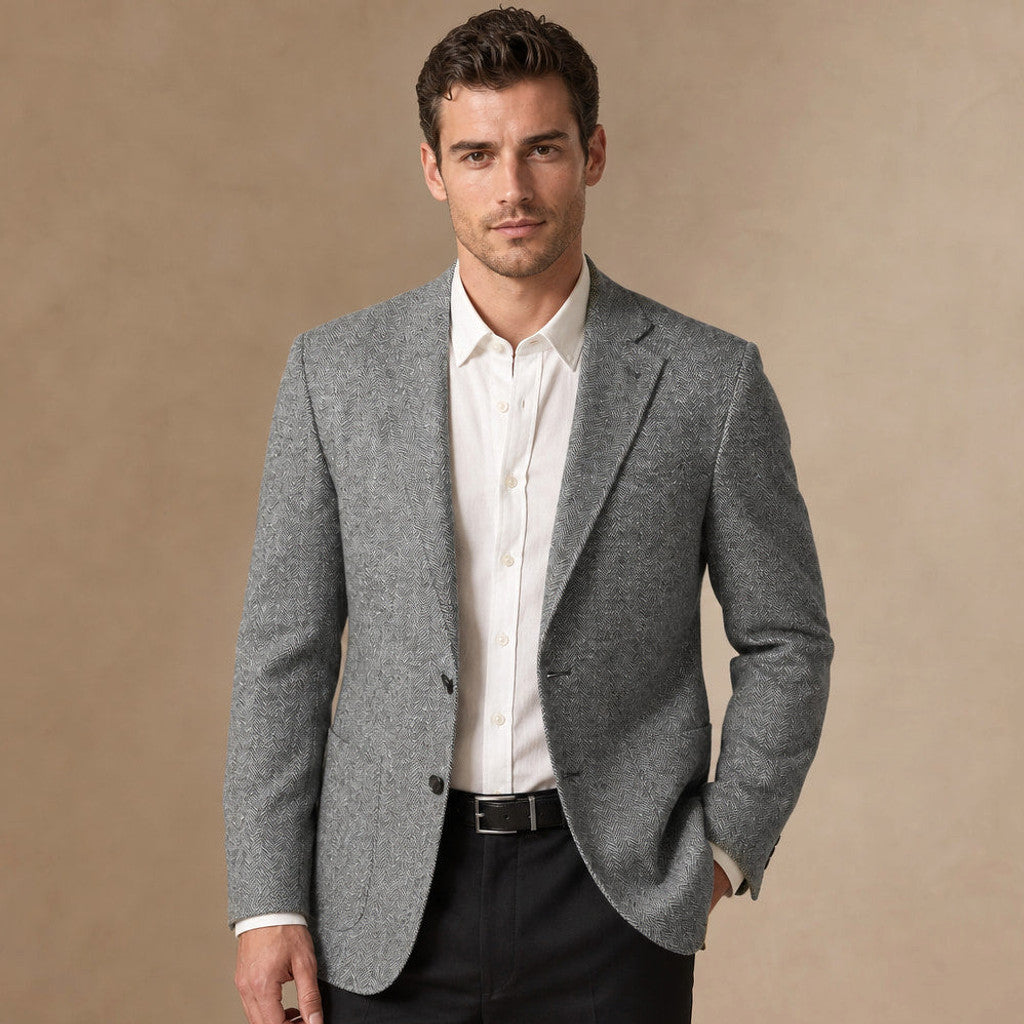Bronor | Herringbone Blazer Regular Fit Grey – Product Photo