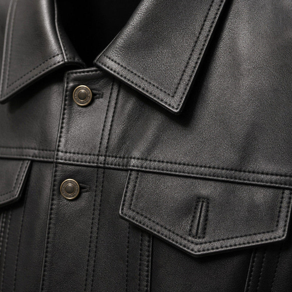 Browning | Leather Trucker Jacket Sheepskin Black – Product Photo