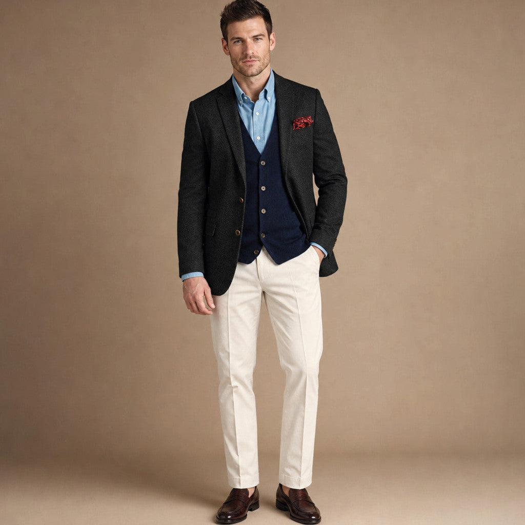 Brudex | Herringbone Blazer Tailored Fit Black – Full Look