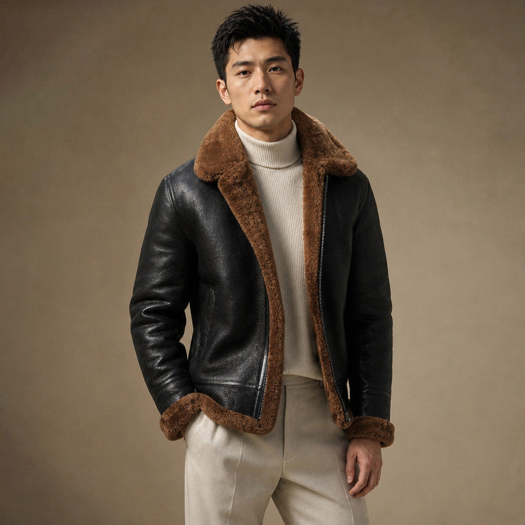 Brudon | Wax Jacket Insulated Winter Brown – Side Angle View