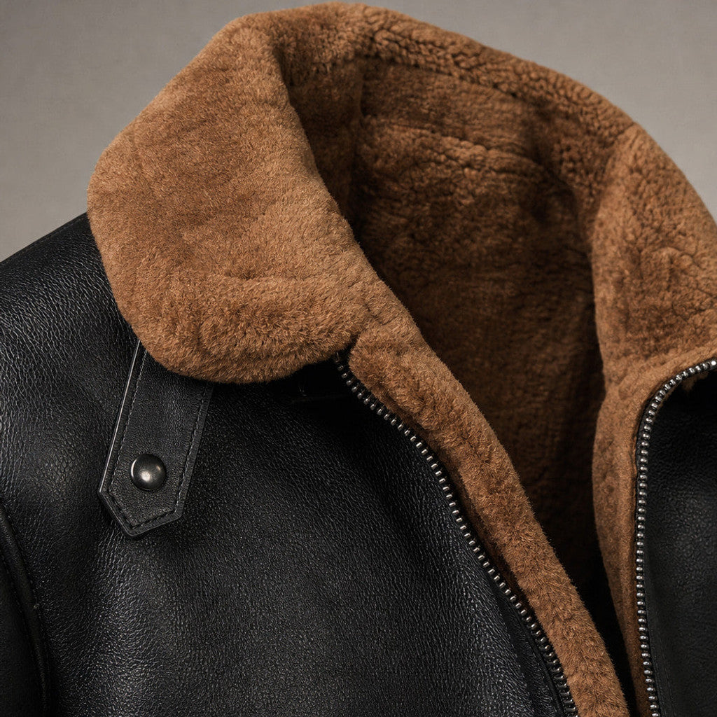 Brudon | Wax Jacket Insulated Winter Brown – Fabric and Detail Close-Up