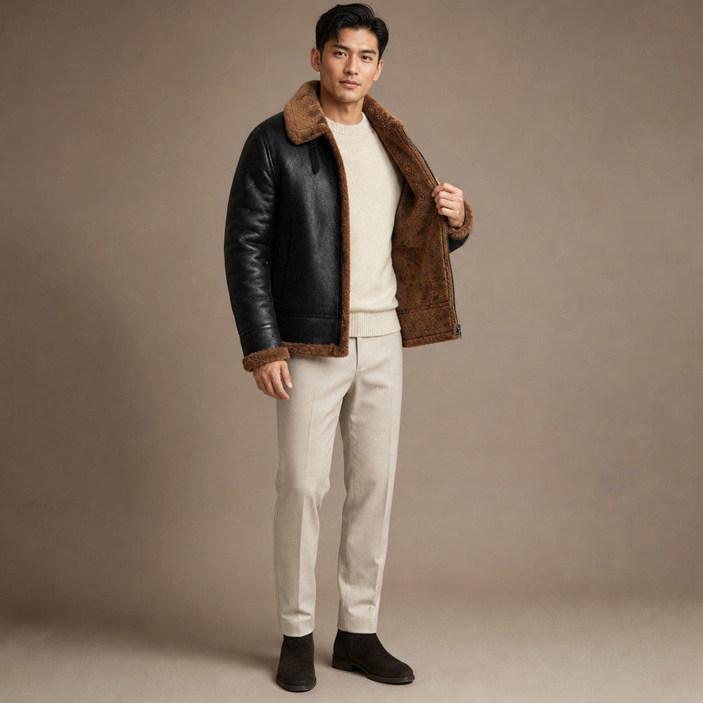 Brudon | Wax Jacket Insulated Winter Brown – Interior Lining Detail