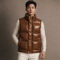 Brudox | Quilted Puffer Vest High Collar Brown – Product Photo