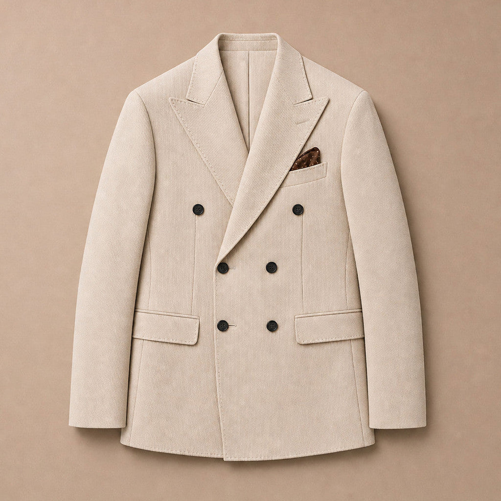 Brulon | Blazer Neapolitan Cut Half Lined Khaki – Flat Lay Product Photo