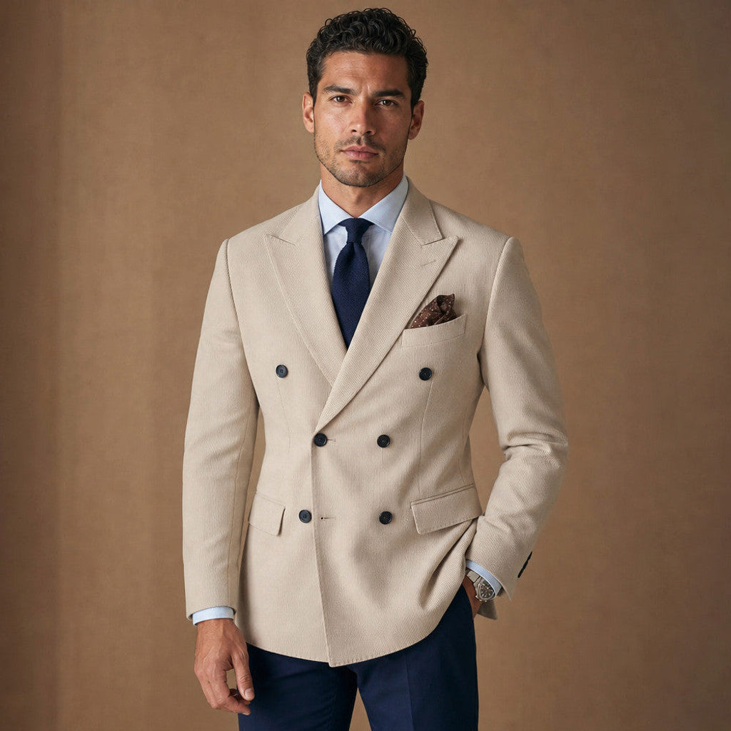 Brulon | Blazer Neapolitan Cut Half Lined Khaki – Product Photo