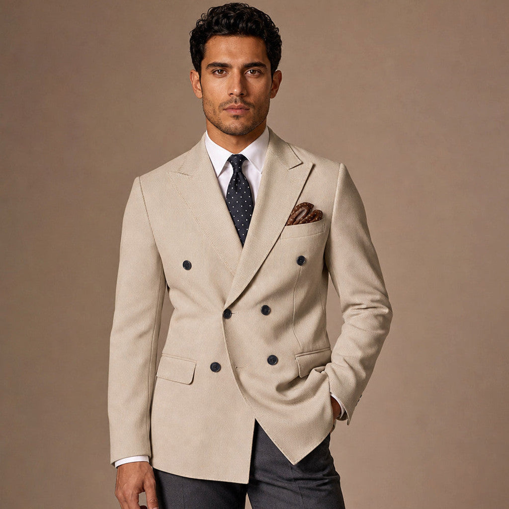 Brulon | Blazer Neapolitan Cut Half Lined in Khaki – Premium Editorial
