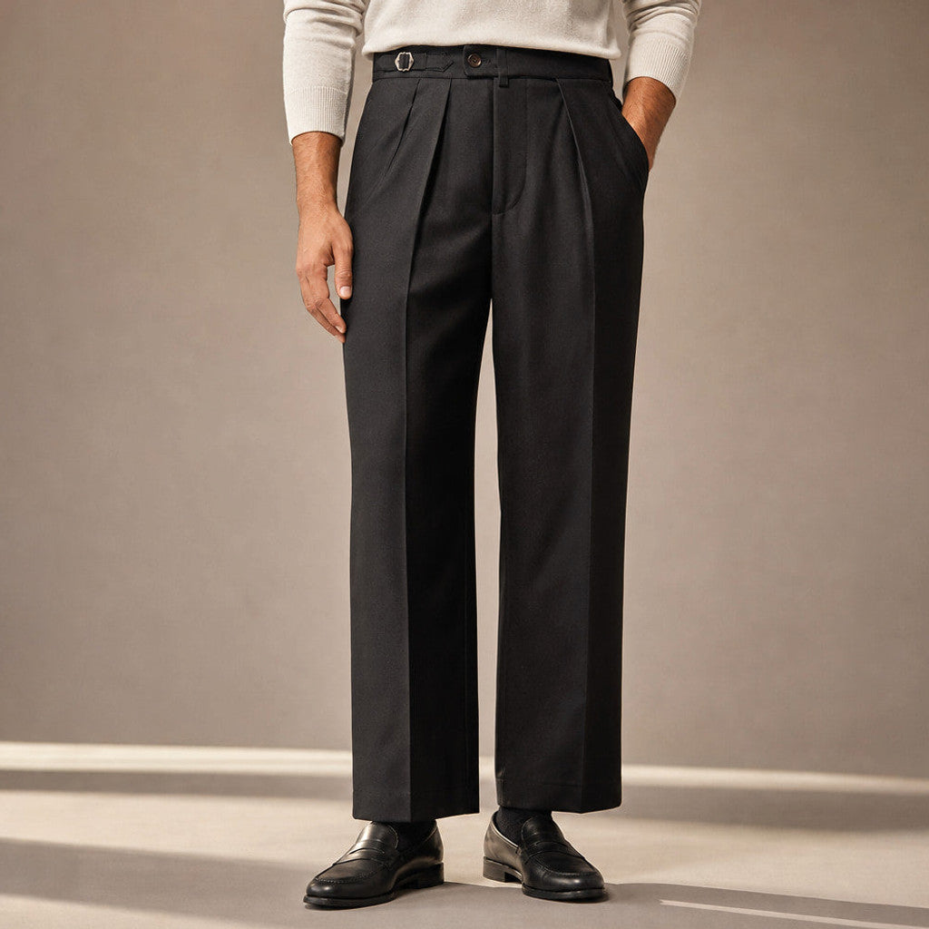 Buldex | Dress Pants Stretch Cotton Twill Tailored Leg Black – Product Photo