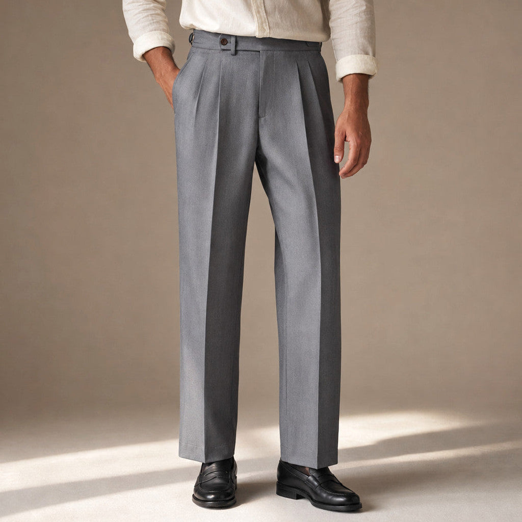 Buldex | Dress Pants Stretch Cotton Twill Tailored Leg Grey – Product Photo
