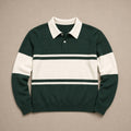 Caldbeck | Knitted Polo Shirt Cotton Winter Knit Dark Green – Product Photo