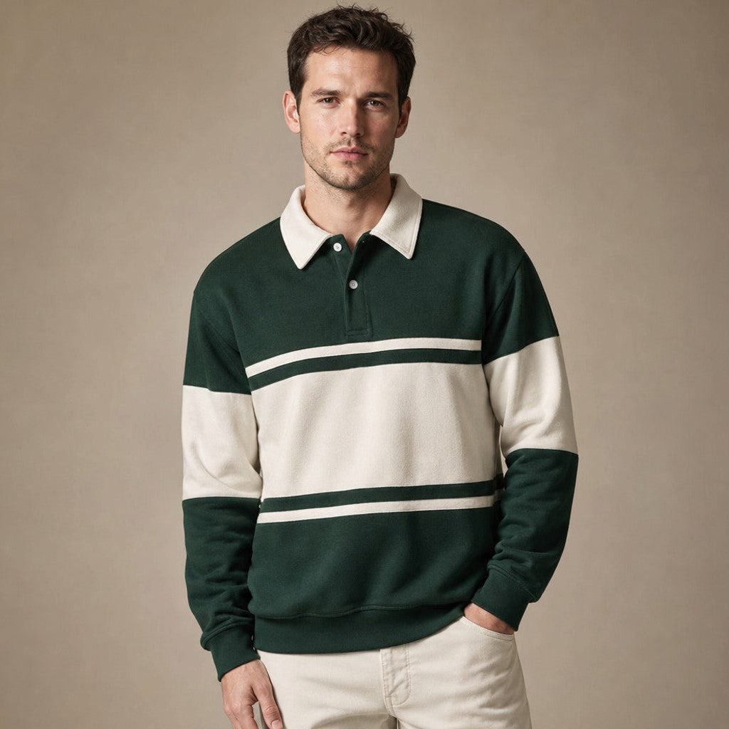Caldbeck | Knitted Polo Shirt Cotton Winter Knit in Dark Green – Premium Editorial